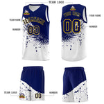 Custom White Navy Wing Pattern Sports Uniform Basketball Jersey | BuyFootballJersey