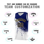 Custom White Navy Wing Pattern Sports Uniform Basketball Jersey | BuyFootballJersey