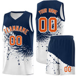 Custom White Navy Wing Pattern Sports Uniform Basketball Jersey | BuyFootballJersey