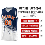 Custom White Navy Wing Pattern Sports Uniform Basketball Jersey | BuyFootballJersey