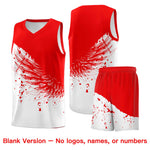 Custom White Light Red Wing Pattern Sports Uniform Basketball Jersey | BuyFootballJersey