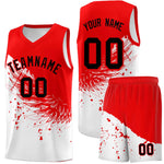 Custom White Light Red Wing Pattern Sports Uniform Basketball Jersey | BuyFootballJersey
