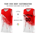 Custom White Light Red Wing Pattern Sports Uniform Basketball Jersey | BuyFootballJersey