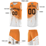 Custom White Gold Orange Wing Pattern Sports Uniform Basketball Jersey | BuyFootballJersey
