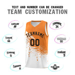 Custom White Gold Orange Wing Pattern Sports Uniform Basketball Jersey | BuyFootballJersey