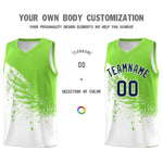 Custom White Fluorescent Green Wing Pattern Sports Uniform Basketball Jersey | BuyFootballJersey