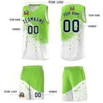 Custom White Fluorescent Green Wing Pattern Sports Uniform Basketball Jersey | BuyFootballJersey