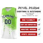 Custom White Fluorescent Green Wing Pattern Sports Uniform Basketball Jersey | BuyFootballJersey