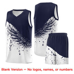Custom White Navy Wing Pattern Sports Uniform Basketball Jersey | BuyFootballJersey