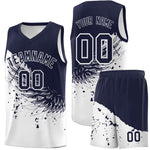 Custom White Navy Wing Pattern Sports Uniform Basketball Jersey | BuyFootballJersey