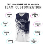 Custom White Navy Wing Pattern Sports Uniform Basketball Jersey | BuyFootballJersey