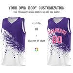 Custom White Purple Wing Pattern Sports Uniform Basketball Jersey | BuyFootballJersey