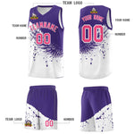 Custom White Purple Wing Pattern Sports Uniform Basketball Jersey | BuyFootballJersey