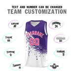 Custom White Purple Wing Pattern Sports Uniform Basketball Jersey | BuyFootballJersey