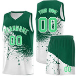 Custom White Kelly Green Wing Pattern Sports Uniform Basketball Jersey | BuyFootballJersey