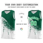 Custom White Kelly Green Wing Pattern Sports Uniform Basketball Jersey | BuyFootballJersey