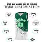 Custom White Kelly Green Wing Pattern Sports Uniform Basketball Jersey | BuyFootballJersey