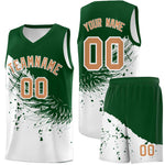 Custom White Green Wing Pattern Sports Uniform Basketball Jersey | BuyFootballJersey