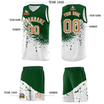 Custom White Green Wing Pattern Sports Uniform Basketball Jersey | BuyFootballJersey