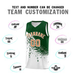 Custom White Green Wing Pattern Sports Uniform Basketball Jersey | BuyFootballJersey