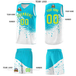 Custom White Sky Blue Wing Pattern Sports Uniform Basketball Jersey | BuyFootballJersey