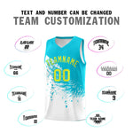 Custom White Sky Blue Wing Pattern Sports Uniform Basketball Jersey | BuyFootballJersey