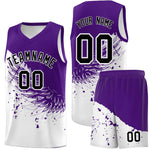 Custom White Purple Wing Pattern Sports Uniform Basketball Jersey | BuyFootballJersey