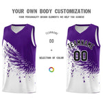 Custom White Purple Wing Pattern Sports Uniform Basketball Jersey | BuyFootballJersey