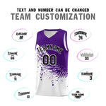 Custom White Purple Wing Pattern Sports Uniform Basketball Jersey | BuyFootballJersey