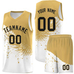 Custom White Old Gold Wing Pattern Sports Uniform Basketball Jersey | BuyFootballJersey