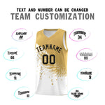 Custom White Old Gold Wing Pattern Sports Uniform Basketball Jersey | BuyFootballJersey