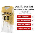 Custom White Old Gold Wing Pattern Sports Uniform Basketball Jersey | BuyFootballJersey