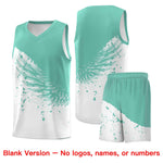 Custom White Bright Green Wing Pattern Sports Uniform Basketball Jersey | BuyFootballJersey