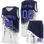 Custom White Navy Wing Pattern Sports Uniform Basketball Jersey | BuyFootballJersey