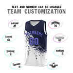 Custom White Navy Wing Pattern Sports Uniform Basketball Jersey | BuyFootballJersey