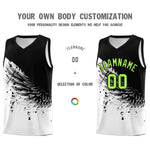 Custom White Black Wing Pattern Sports Uniform Basketball Jersey | BuyFootballJersey