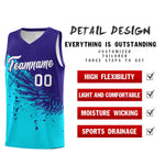 Custom Sky Blue Royal Wing Pattern Sports Uniform Basketball Jersey | BuyFootballJersey
