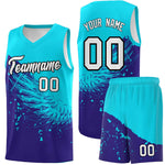 Custom Royal Sky Blue Wing Pattern Sports Uniform Basketball Jersey | BuyFootballJersey