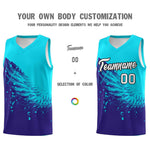 Custom Royal Sky Blue Wing Pattern Sports Uniform Basketball Jersey | BuyFootballJersey