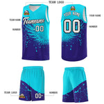 Custom Royal Sky Blue Wing Pattern Sports Uniform Basketball Jersey | BuyFootballJersey