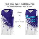 Custom White Royal Wing Pattern Sports Uniform Basketball Jersey | BuyFootballJersey