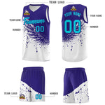 Custom White Royal Wing Pattern Sports Uniform Basketball Jersey | BuyFootballJersey