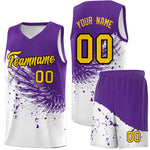 Custom White Purple Wing Pattern Sports Uniform Basketball Jersey | BuyFootballJersey