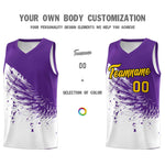 Custom White Purple Wing Pattern Sports Uniform Basketball Jersey | BuyFootballJersey