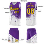 Custom White Purple Wing Pattern Sports Uniform Basketball Jersey | BuyFootballJersey