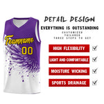 Custom White Purple Wing Pattern Sports Uniform Basketball Jersey | BuyFootballJersey