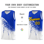 Custom White Royal Wing Pattern Sports Uniform Basketball Jersey | BuyFootballJersey
