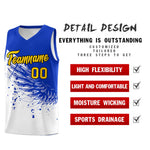 Custom White Royal Wing Pattern Sports Uniform Basketball Jersey | BuyFootballJersey