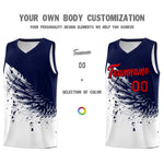 Custom White Navy Wing Pattern Sports Uniform Basketball Jersey | BuyFootballJersey