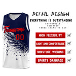 Custom White Navy Wing Pattern Sports Uniform Basketball Jersey | BuyFootballJersey